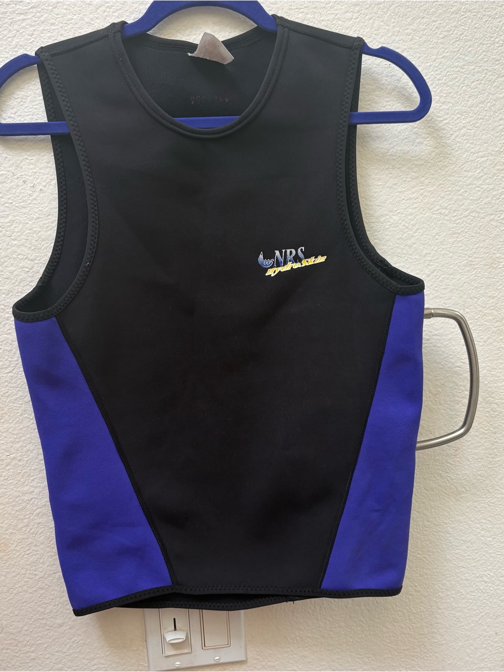 Men’s NRS Brand Black & Royal Blue HydroSkin Rash Guard Vest